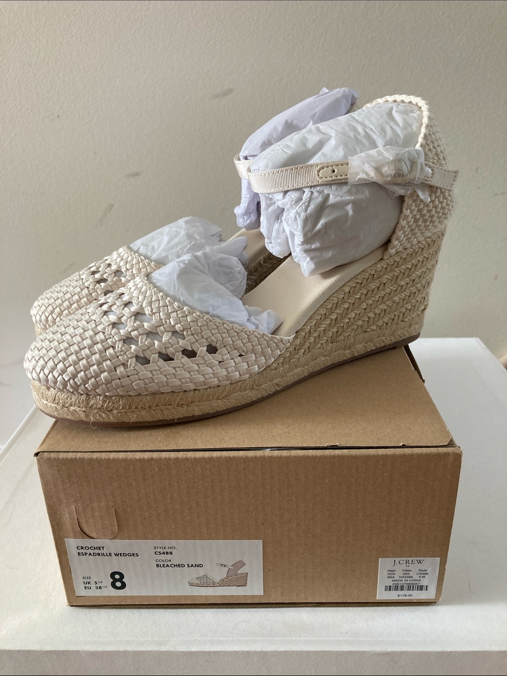 JCrew Factory crochet espadrille sandals